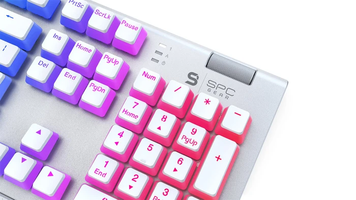 Endorfy SilentiumPC SPC Gear GK650K Omnis, LEDs RGB, Onyx White Pudding Edition, Kailh BLUE, USB, US