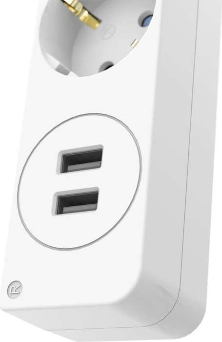 Hama Steckdosenleiste mit Schalter, 5-fach, 2x USB, 1.4m, weiß