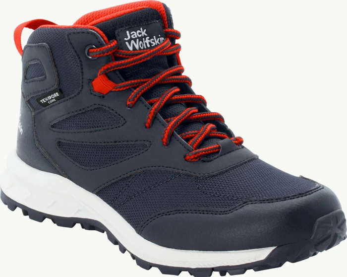 Jack Wolfskin Woodland Texapore Mid night blue/red (Junior)