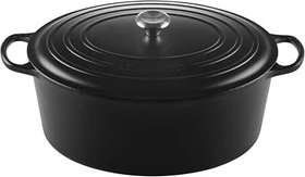 Le Creuset Signature Gusseisen Bräter oval 40cm schwarz matt
