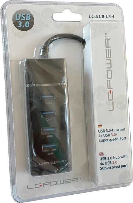 LC-Power USB-Hub, 4x USB-A 3.0, USB-A 3.0 [Stecker]