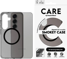 PanzerGlass Care Flagship Case Urban Combat Smokey Magnetic Qi für Samsung Galaxy S25 transparent/schwarz