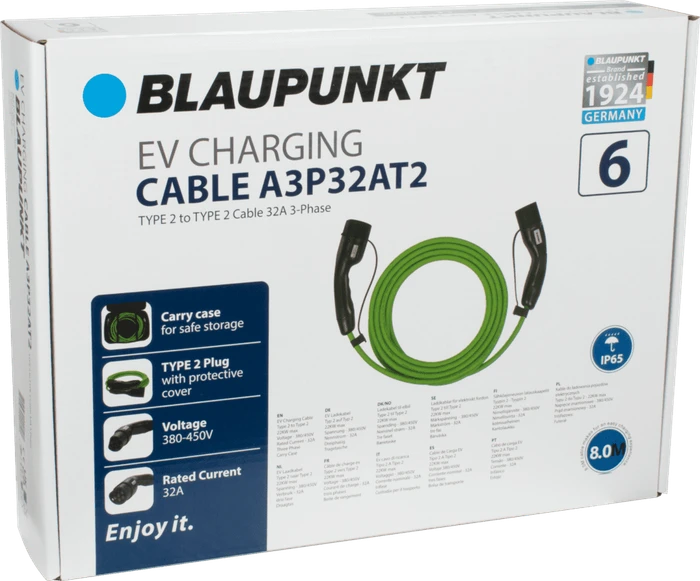 Blaupunkt Typ 2 Ladekabel, 22kW, 8m