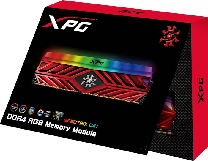 ADATA XPG Spectrix D41 rot RGB UDIMM 16GB Kit, DDR4-3600, CL18-22-22