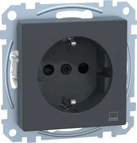 Merten System M SCHUKO-Steckdose mit Kennzeichung Computer Thermoplast edelmatt, anthrazit