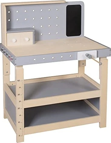 roba Werkbank Holz grau/natur