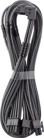 CableMod C-Series Pro, 12VHPWR Kabel, Corsair Type 4, 3x 8-Pin PCIe Stecker auf 16-Pin PCIe 5.0 12VHPWR Stecker, Adapterkabel, 90°, Variante A, carbon, 60cm
