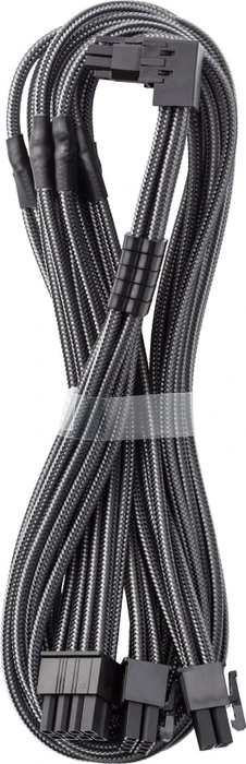 CableMod C-Series Pro, 12VHPWR Kabel, Corsair Type 4, 3x 8-Pin PCIe Stecker auf 16-Pin PCIe 5.0 12VHPWR Stecker, Adapterkabel, 90°, Variante A, carbon, 60cm