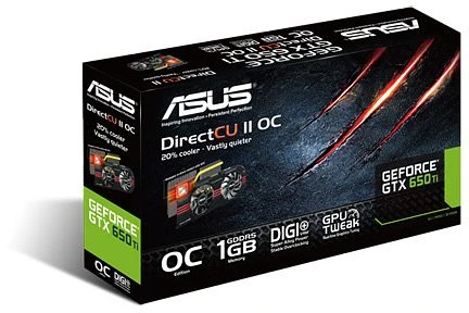 ASUS GeForce GTX 650 Ti DirectCU II OC, GTX650 TI-DC2O-1GD5, 1GB GDDR5, VGA, 2x DVI, HDMI