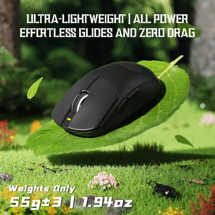 Attack Shark X8 SE Tri-mode Wireless Gaming Mouse, schwarz, inkl. Grip Tape, USB/Bluetooth