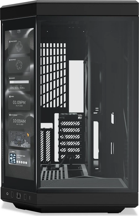 Hyte Y70 Touch Black, schwarz, Glasfenster