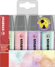 STABILO Boss Original Pastel kalt sortiert, 4er-Set, Etui