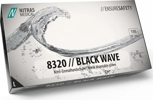 Nitras Style unisex Einweghandschuhe Black Wave