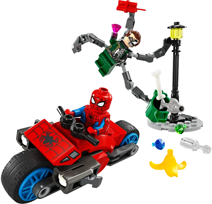 LEGO Marvel Super Heroes Spielset - Motorrad-Verfolgungsjagd: Spider-Man vs. Doc Ock