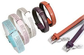 Karlie Vintage Strass Halsband (verschiedene Größen), hellblau