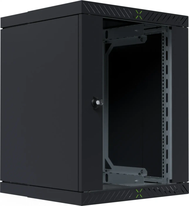 EFB Elektronik X-Rack 19" Wandgehäuse 15HE, fest, eigenbelüftet, tiefenverstellbar, 400-600mm, Sicherheitsglastür, IP20, RAL 9005, 600mm tief