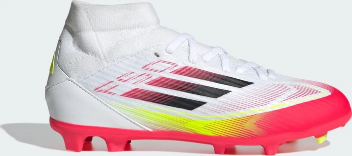 adidas F50 League Mid FG/MG cloud white/core black/solar yellow (Junior)