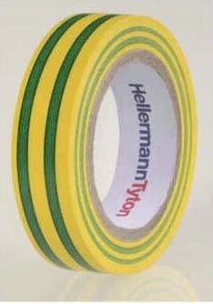 HellermannTyton Isolierband grün/gelb, 15mm/10m, 1 Stück (710-00106)