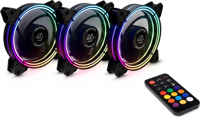 Inter-Tech Alseye Halo 3.0 Plus, LED-Steuerung, Fernbedienung, 120mm, 3er-Pack