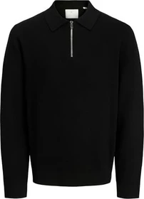 Jack & Jones Gestricktes Polo Strickpullover schwarz (Herren)