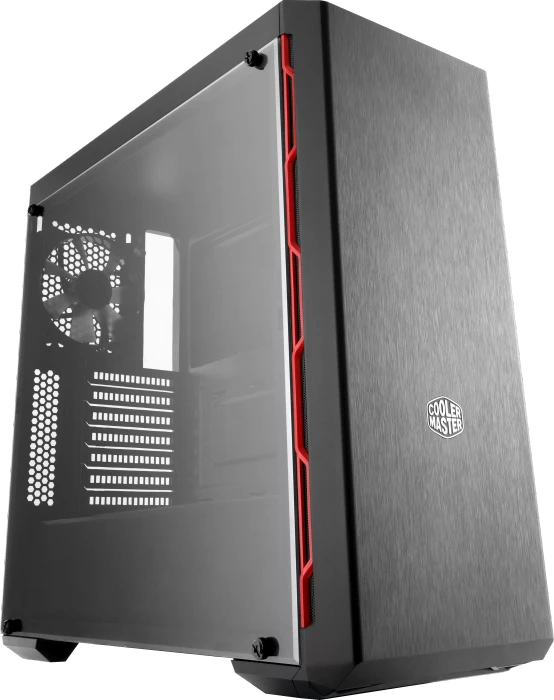 Cooler Master MasterBox MB600L, schwarz/rot, Acrylfenster