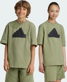 adidas Future Icons Logo Piqué T-Shirt kurzarm tent green/black (Junior)