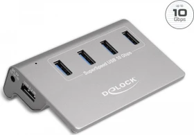 DeLOCK USB-Hub, 4x USB-A 3.1, USB-A 3.1 [Buchse] (64181)