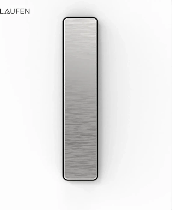 Laufen Ineo AU102 Betätigungsplatte Urinal, weiß glänzend mit Metalltasten in Optik edelstahl gebürstet