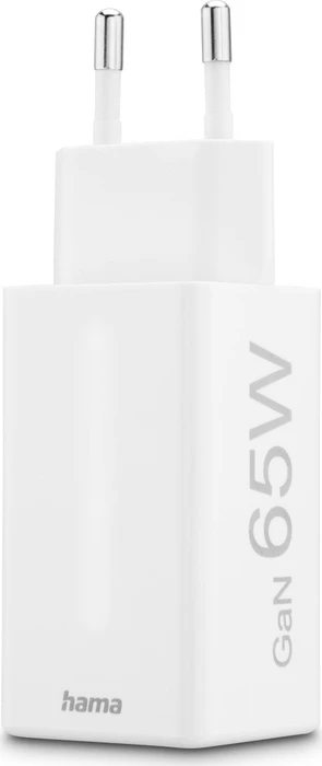 Hama Schnellladegerät GaN 2x USB-C 1x USB-A Mini-Ladegerät PD 65W weiß