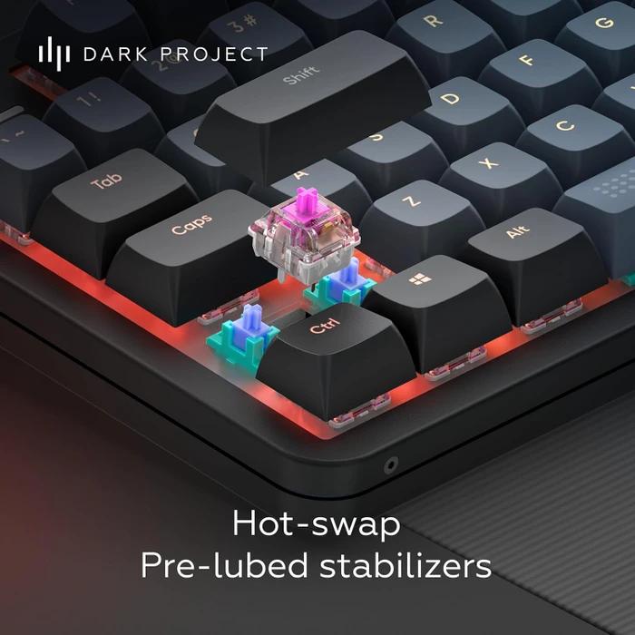 Dark Project ALU87A Midnight Gaming Keyboard, blau/schwarz, LEDs RGB, g3ms Zircon Speed, USB, DE