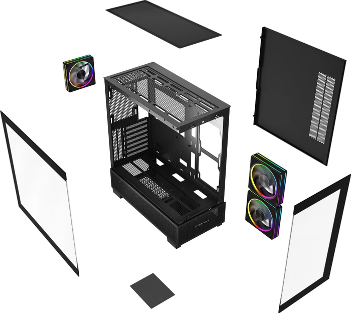 Gembird Fornax X550 Black, Glasfenster