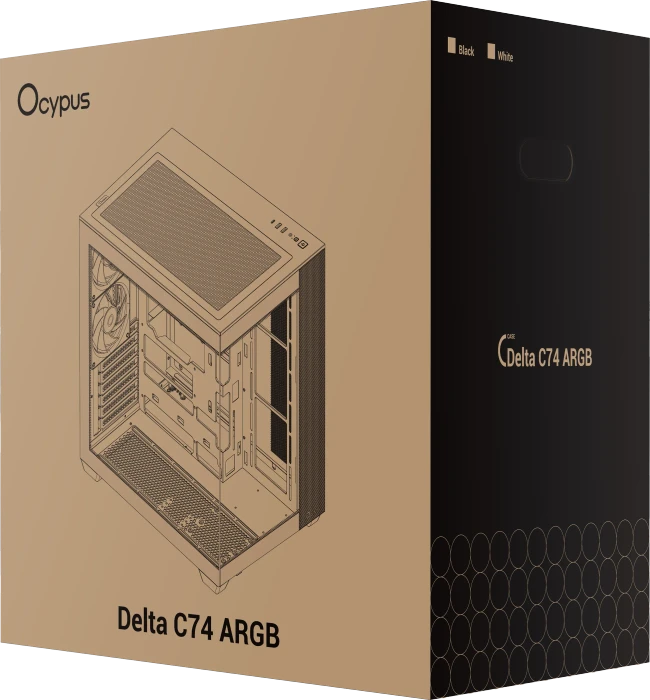 Ocypus Delta C74 ARGB, schwarz, Glasfenster