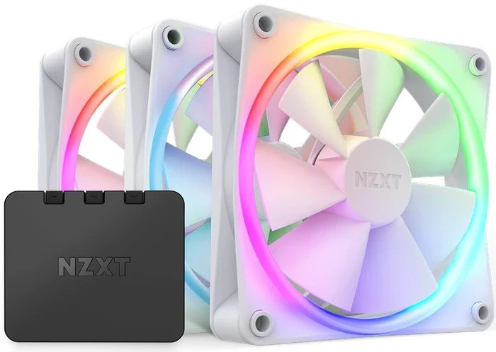 NZXT F Series F120 RGB, Matte White, weiß, LED-Steuerung, 120mm, 3er-Pack