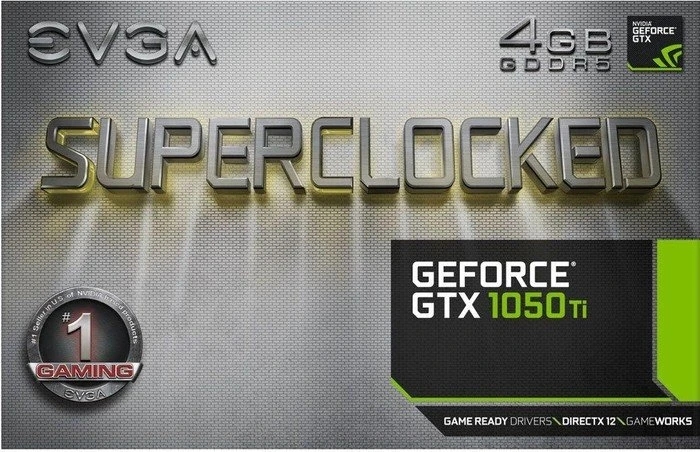 EVGA GeForce GTX 1050 Ti SC Gaming, 4GB GDDR5, DVI, HDMI, DP