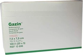 Lohmann & Rauscher Gazin Mullkompresse steril 12-fach, 7.5 x 7.5cm, 100 Stück (20x 5 Stück)
