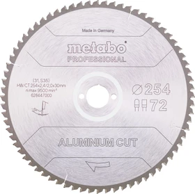 Metabo Aluminium Cut Professional Kreissägeblatt 72Z, 254x2x30mm, 1 Stück