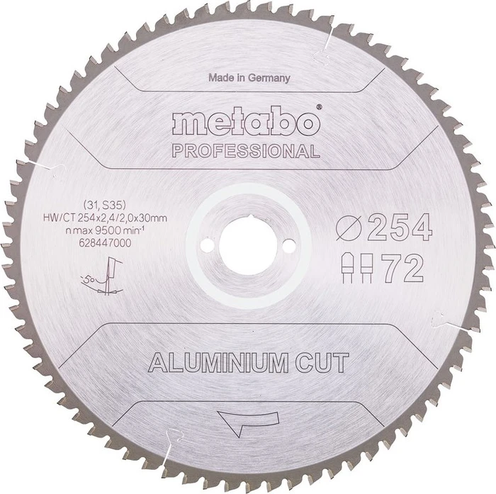Metabo Aluminium Cut Professional Kreissägeblatt 72Z, 254x2x30mm, 1 Stück