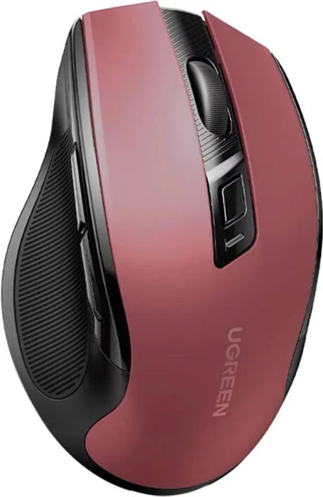 Ugreen MU006 Ergonomic Wireless Mouse, rot/schwarz, USB/Bluetooth