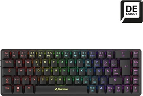Sharkoon PureWriter W65, schwarz, Kailh Choc V2 LOW PROFILE RED, USB, DE (4044951036929)