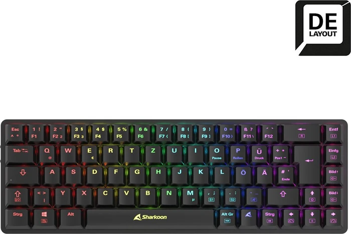 Sharkoon PureWriter W65, schwarz, Kailh Choc V2 LOW PROFILE RED, USB, DE