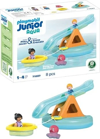 playmobil Junior Aqua Badeinsel mit Wasserrutsche