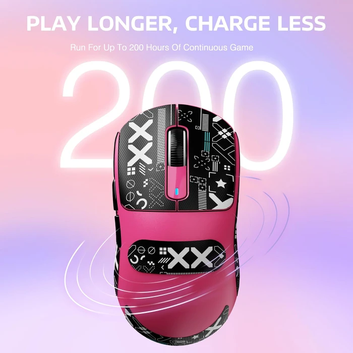 Attack Shark X3 Wireless Gaming Mouse Berry Red, inkl. Grip Tape, USB/Bluetooth