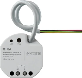 Gira KNX Schaltaktor 1-fach mit Binäreingang 3-fach, 16A, Unterputz, Schaltaktor (5061 00)