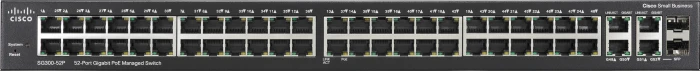 Cisco SG300 Rackmount Gigabit Managed Switch, 50x RJ-45, 2x RJ-45/SFP, 375W PoE