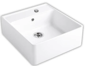 Villeroy & Boch Spülstein Becken mittig mit Ablauffernbedienung snow white