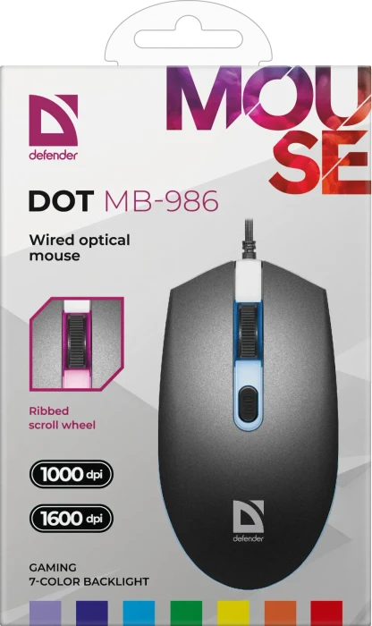 Defender Dot MB-986 Wired Optical Mouse schwarz, USB