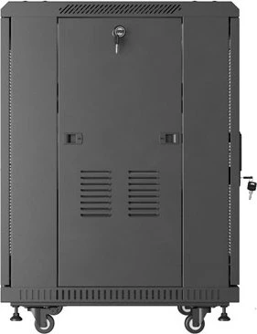 Lanberg 19" Rackschrank 15HE, freistehend, Flat Pack, Gitternetztür, IP20, RAL 9004, 600mm tief