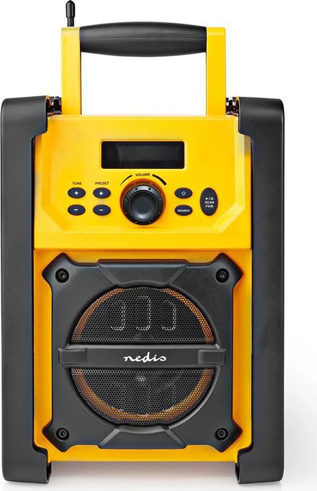 Nedis FM Batterie-/Elektro-Baustellenradio gelb/schwarz