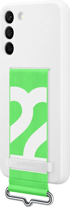 Samsung Silicone Cover with Strap für Galaxy S22+ weiß