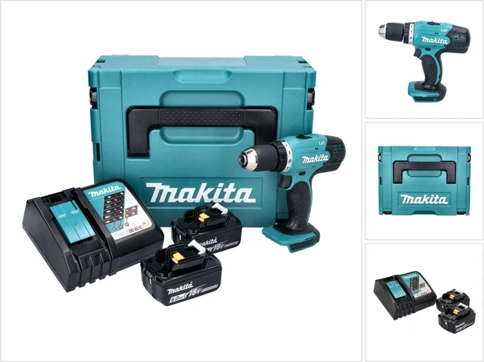 Makita DDF453RGJ Akku-Bohrschrauber inkl. MAKPAC + 2 Akkus 6.0Ah